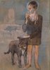 Пикассо, Пабло - Мальчик с собакой. Оборот этюд двух фигур и мужской головы в профиль.jpg
